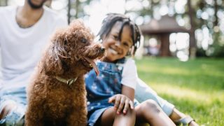 dog and family